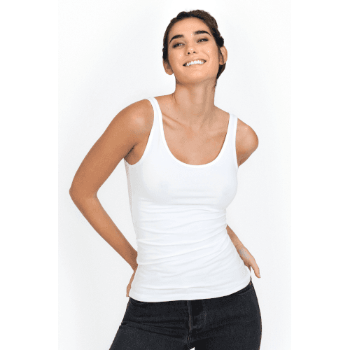 Tank cotton-stretch White