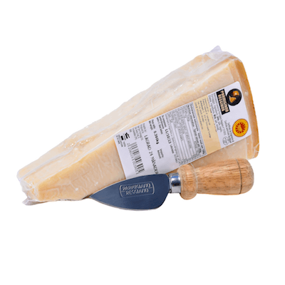 Paket: parmesan 24 mån. 0,4 kg och en parmesankniv