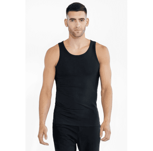 Tank cotton stretch Black