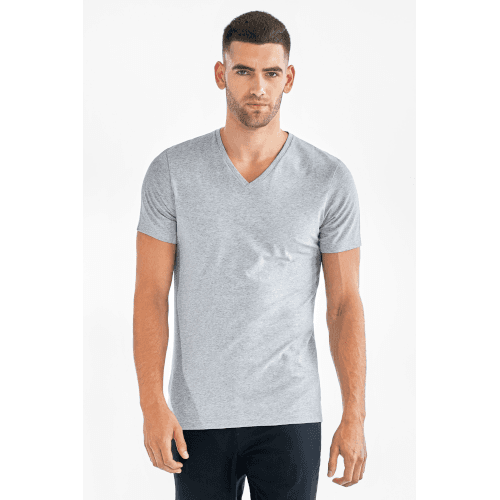 V-Neck Regular Grey Mélange